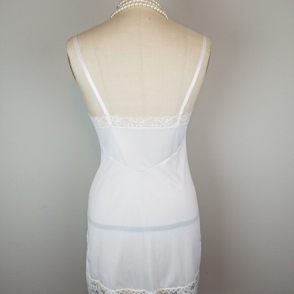 Vintage 1950's White Lace Trimmed Full Slip by Van Raalte Ladies 32 ~ Small - Picture 7 of 8